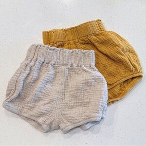 KIDS TALES Double Gauze Bloomers Bundle | Mustard + Oat | Scandi Baby Shorts